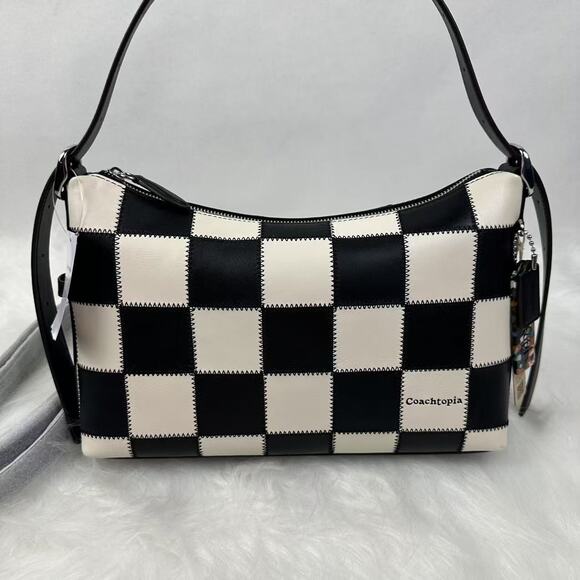 Coach Alter Ego Shoulder Bag In Checkerboard Upcrafted Leather Coachtopia CBE00 - Picture 2 of 9